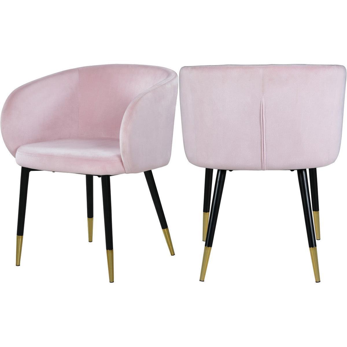 Meridian Furniture Louise Pink Velvet Dining ChairMeridian Furniture - Dining Chair - Minimal And Modern - 1