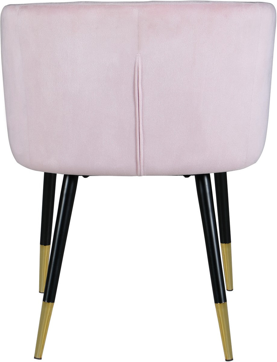 Meridian Furniture Louise Pink Velvet Dining Chair