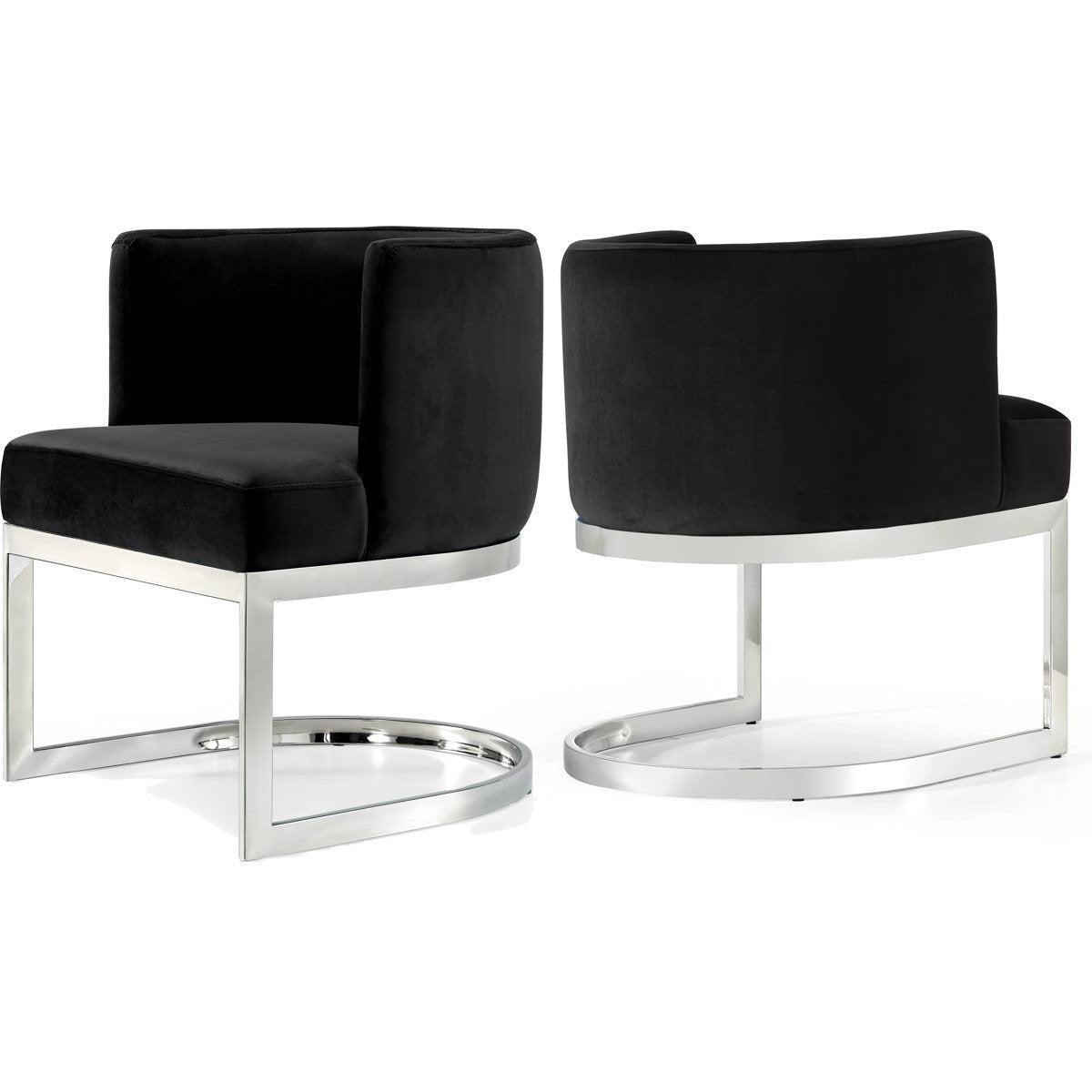 Meridian Furniture Gianna Black Velvet Dining ChairMeridian Furniture - Dining Chair - Minimal And Modern - 1