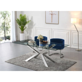 Meridian Furniture Gianna Navy Velvet Dining Chair-Minimal & Modern