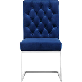 Meridian Furniture Carlton Navy Velvet Dining Chair-Minimal & Modern