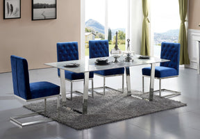 Meridian Furniture Carlton Navy Velvet Dining Chair - Set of 2