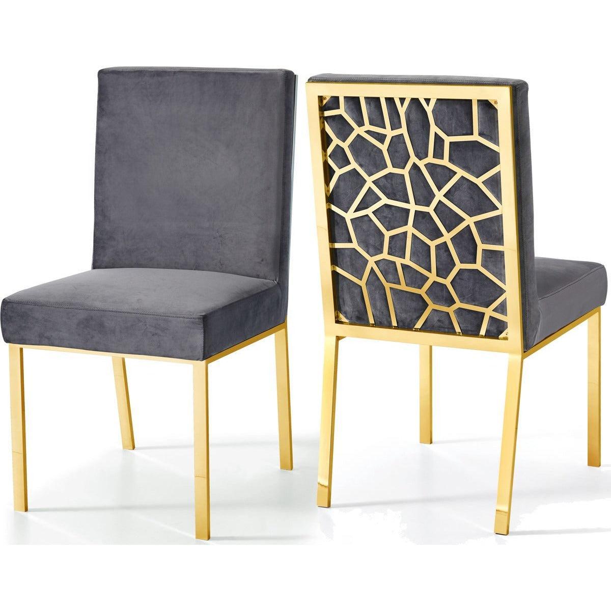 Meridian Furniture Opal Grey Velvet Dining ChairMeridian Furniture - Dining Chair - Minimal And Modern - 1