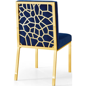Meridian Furniture Opal Navy Velvet Dining Chair-Minimal & Modern
