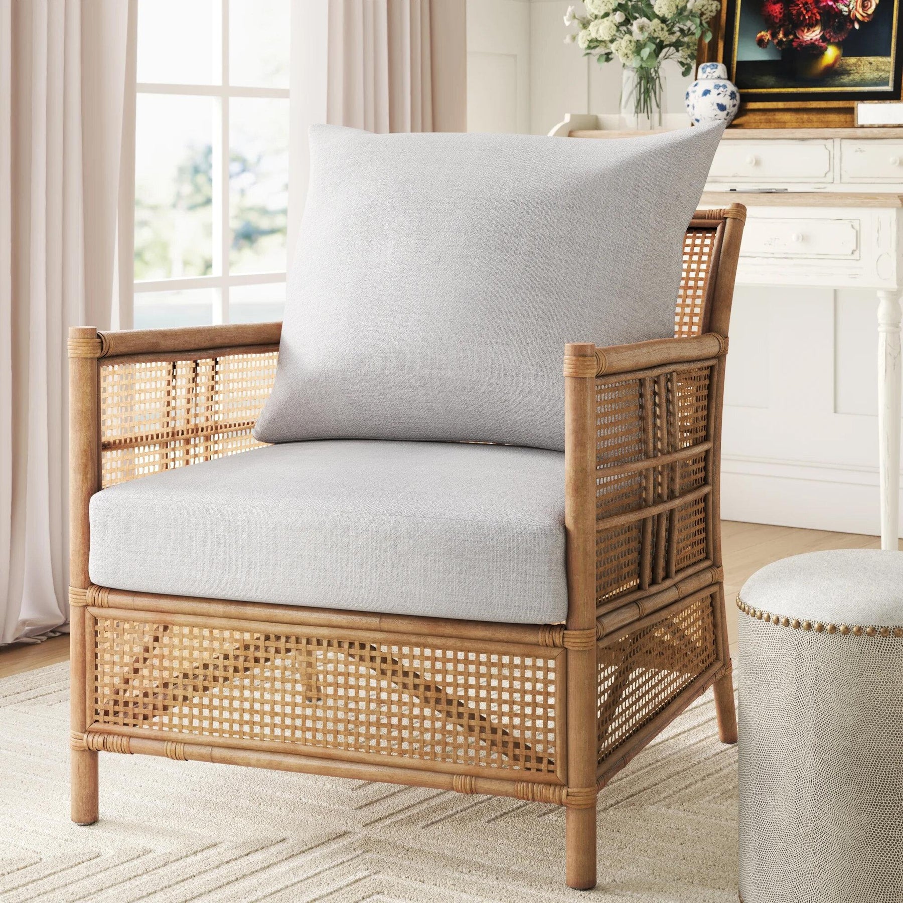 Fontana Rattan Accent Arm Chair by New Pacific Direct - 7400052