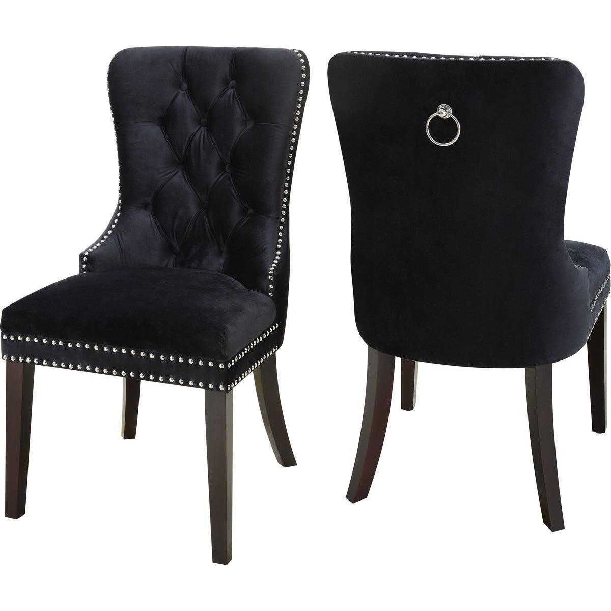 Meridian Furniture Nikki Black Velvet Dining ChairMeridian Furniture - Dining Chair - Minimal And Modern - 1