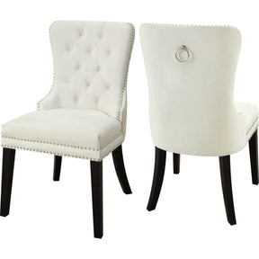 Meridian Furniture Nikki Cream Velvet Dining ChairMeridian Furniture - Dining Chair - Minimal And Modern - 1
