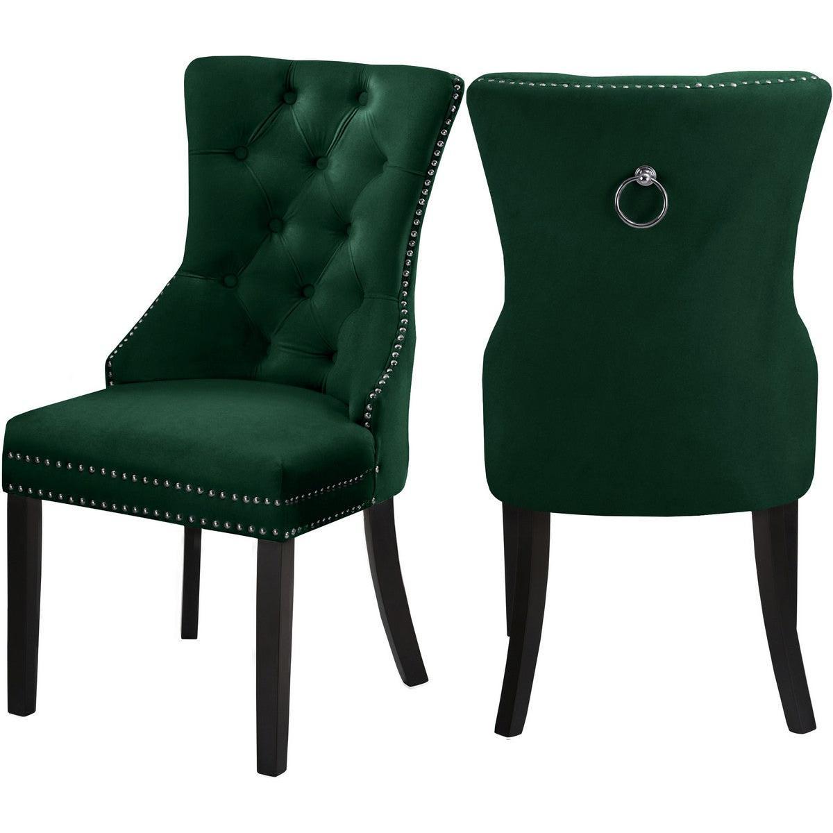 Meridian Furniture Nikki Green Velvet Dining ChairMeridian Furniture - Dining Chair - Minimal And Modern - 1