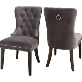 Meridian Furniture Nikki Grey Velvet Dining ChairMeridian Furniture - Dining Chair - Minimal And Modern - 1