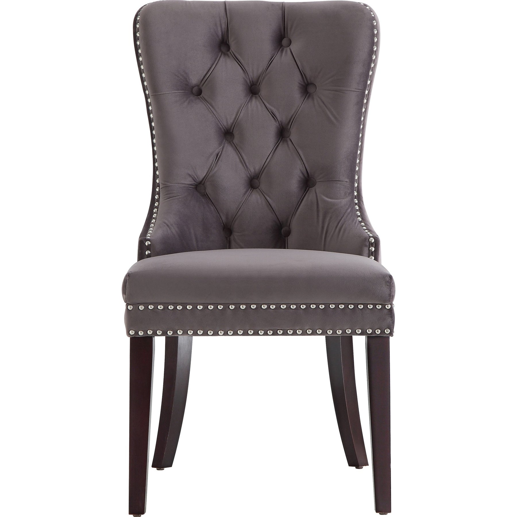 Meridian Furniture Nikki Grey Velvet Dining Chair-Minimal & Modern