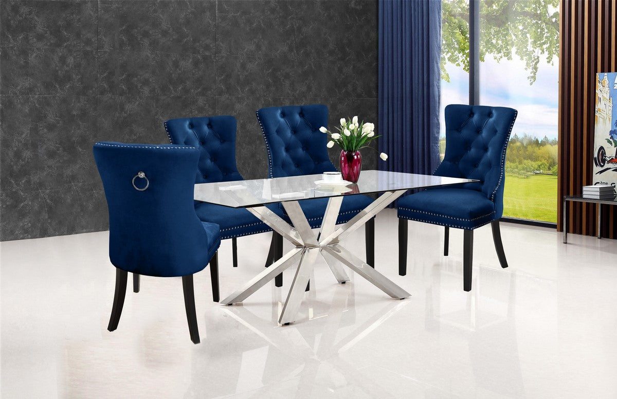 Meridian Furniture Nikki Navy Velvet Dining Chair - Set of 2