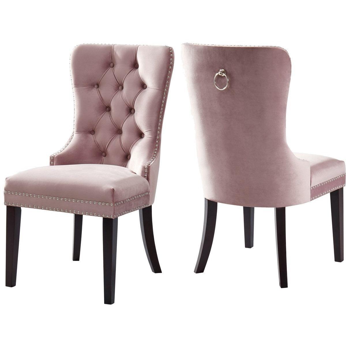 Meridian Furniture Nikki Pink Velvet Dining ChairMeridian Furniture - Dining Chair - Minimal And Modern - 1
