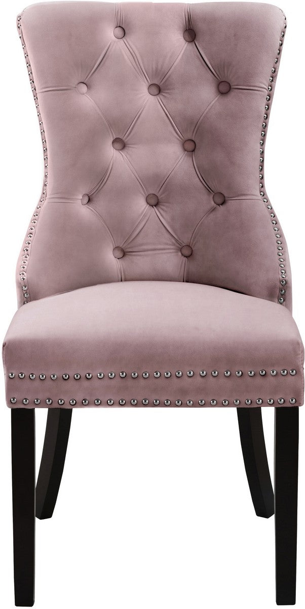 Meridian Furniture Nikki Pink Velvet Dining Chair - Set of 2