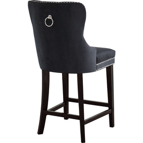 Meridian Furniture Nikki Black Velvet Stool-Minimal & Modern