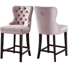 Meridian Furniture Nikki Pink Velvet StoolMeridian Furniture - Stool - Minimal And Modern - 1