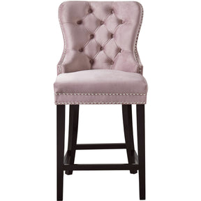 Meridian Furniture Nikki Pink Velvet Stool-Minimal & Modern
