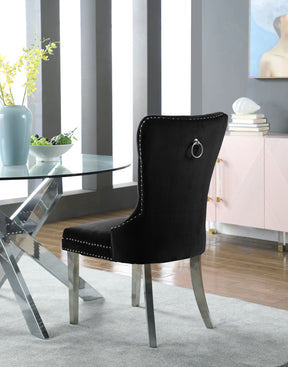 Meridian Furniture Carmen Black Velvet Dining Chair - Set of 2