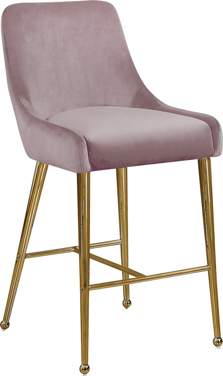 Meridian Furniture Owen Pink Velvet Stool - Set of 2