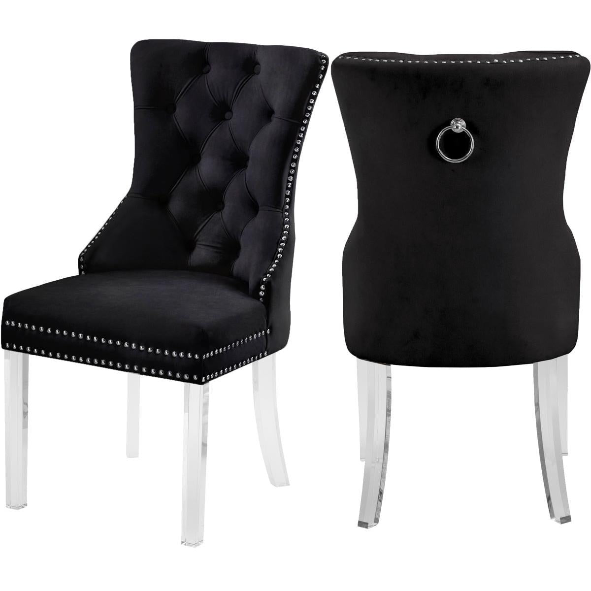 Meridian Furniture Miley Black Velvet Dining ChairMeridian Furniture - Dining Chair - Minimal And Modern - 1