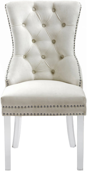 Meridian Furniture Miley Cream Velvet Dining Chair - Set of 2