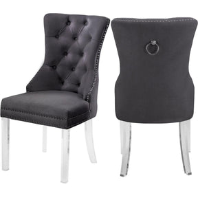 Meridian Furniture Miley Grey Velvet Dining ChairMeridian Furniture - Dining Chair - Minimal And Modern - 1
