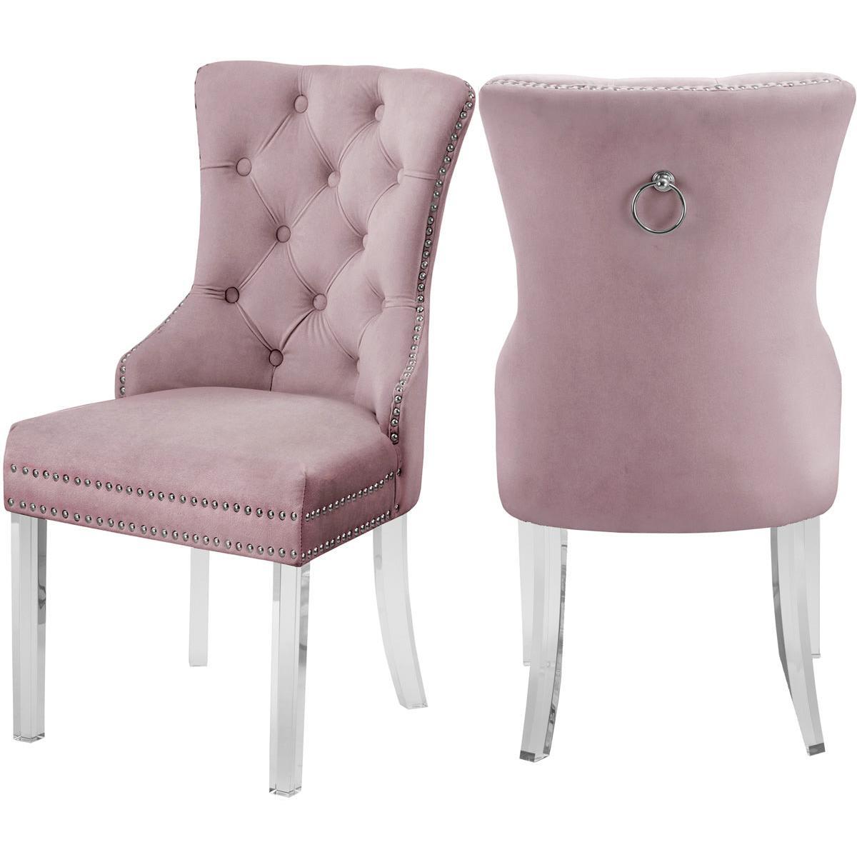 Meridian Furniture Miley Pink Velvet Dining ChairMeridian Furniture - Dining Chair - Minimal And Modern - 1