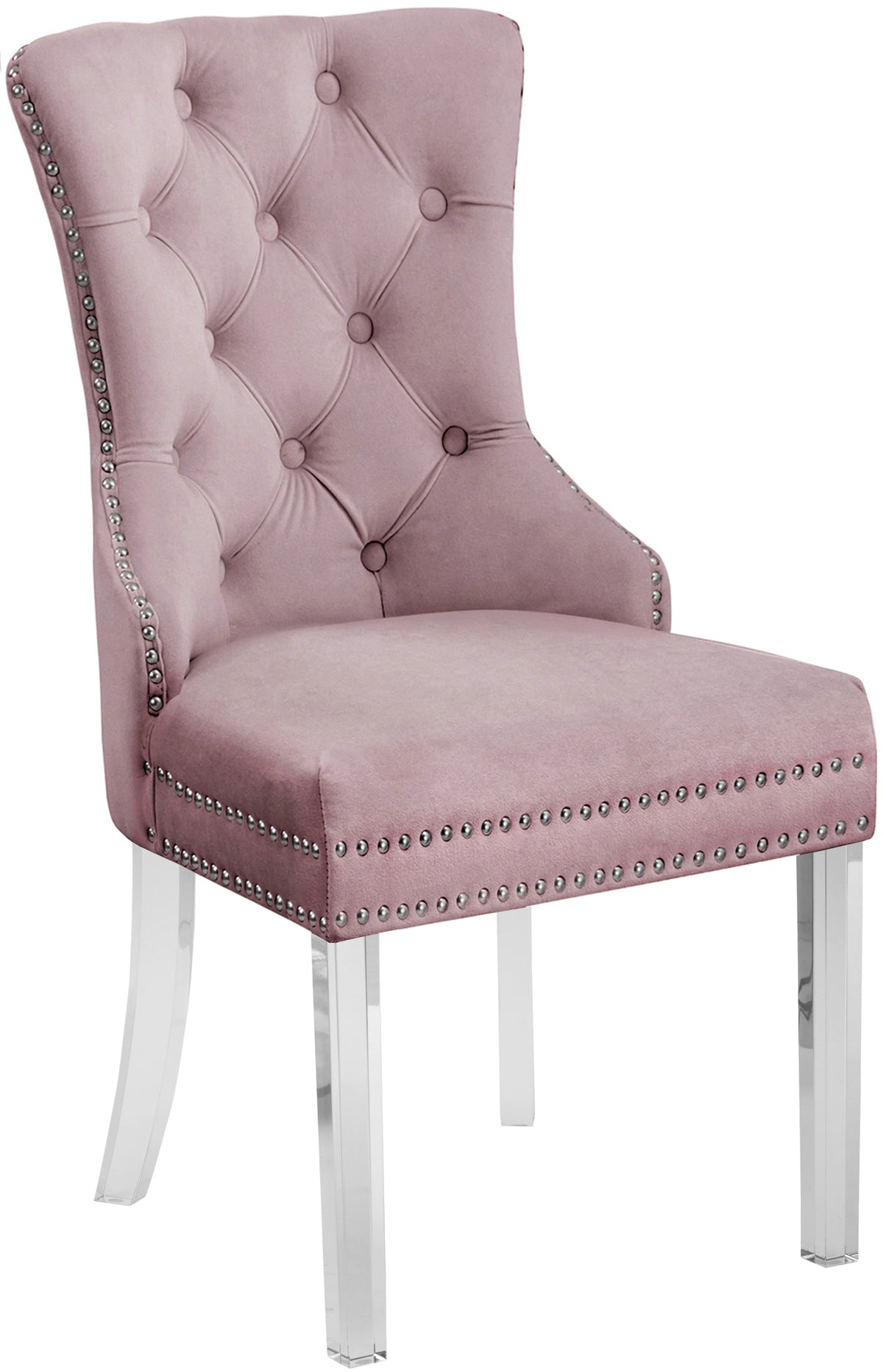 Meridian Furniture Miley Pink Velvet Dining Chair - Set of 2