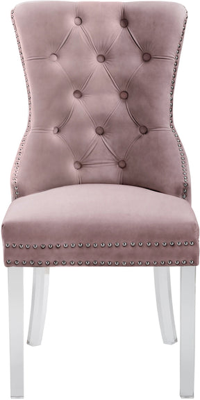 Meridian Furniture Miley Pink Velvet Dining Chair - Set of 2