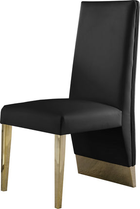 Meridian Furniture Porsha Black Faux Leather Dining Chair - Set of 2