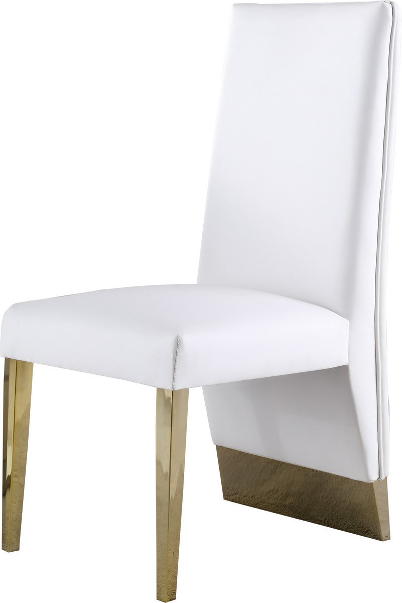 Meridian Furniture Porsha White Faux Leather Dining Chair - Set of 2