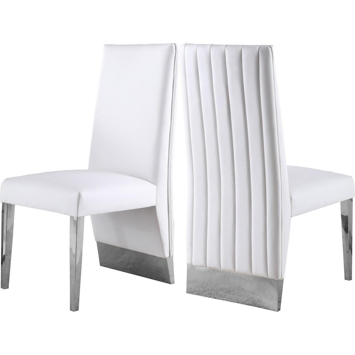Meridian Furniture Porsha White Faux Leather Dining ChairMeridian Furniture - Dining Chair - Minimal And Modern - 1