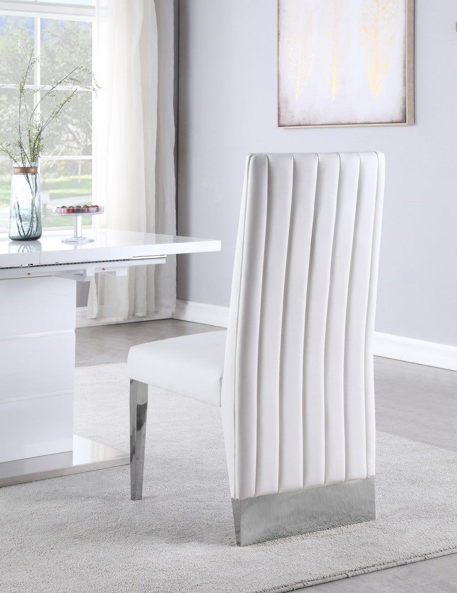 Meridian Furniture Porsha White Faux Leather Dining Chair - Set of 2