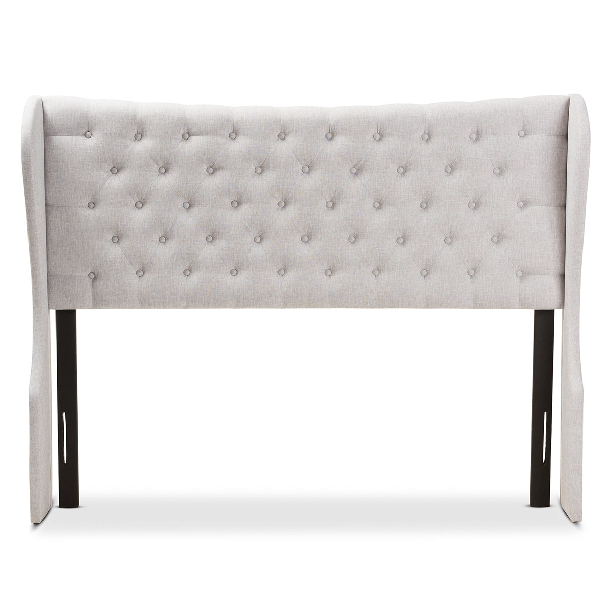 Baxton Studio Cadence Modern and Contemporary Greyish Beige Fabric Button-Tufted Queen Size Winged Headboard Baxton Studio-Headboards-Minimal And Modern - 2