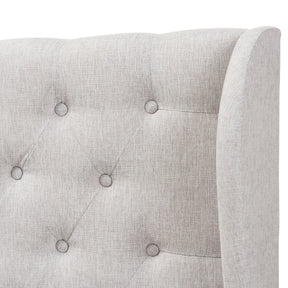 Baxton Studio Cadence Modern and Contemporary Greyish Beige Fabric Button-Tufted Queen Size Winged Headboard Baxton Studio-Headboards-Minimal And Modern - 3