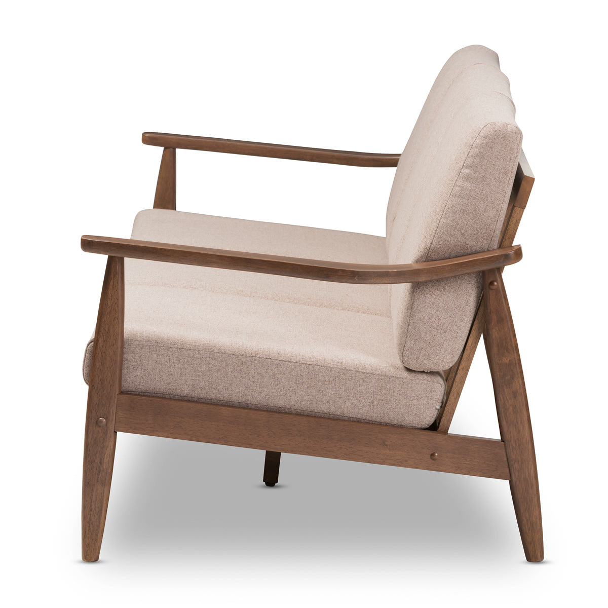 Baxton Studio Venza Mid-Century Modern Walnut Wood Light Brown Fabric Upholstered 3-Seater Sofa Baxton Studio-sofas-Minimal And Modern - 4