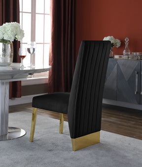 Meridian Furniture Porsha Black Velvet Dining Chair - Set of 2