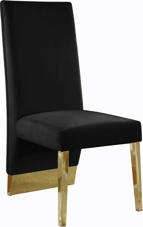 Meridian Furniture Porsha Black Velvet Dining Chair - Set of 2