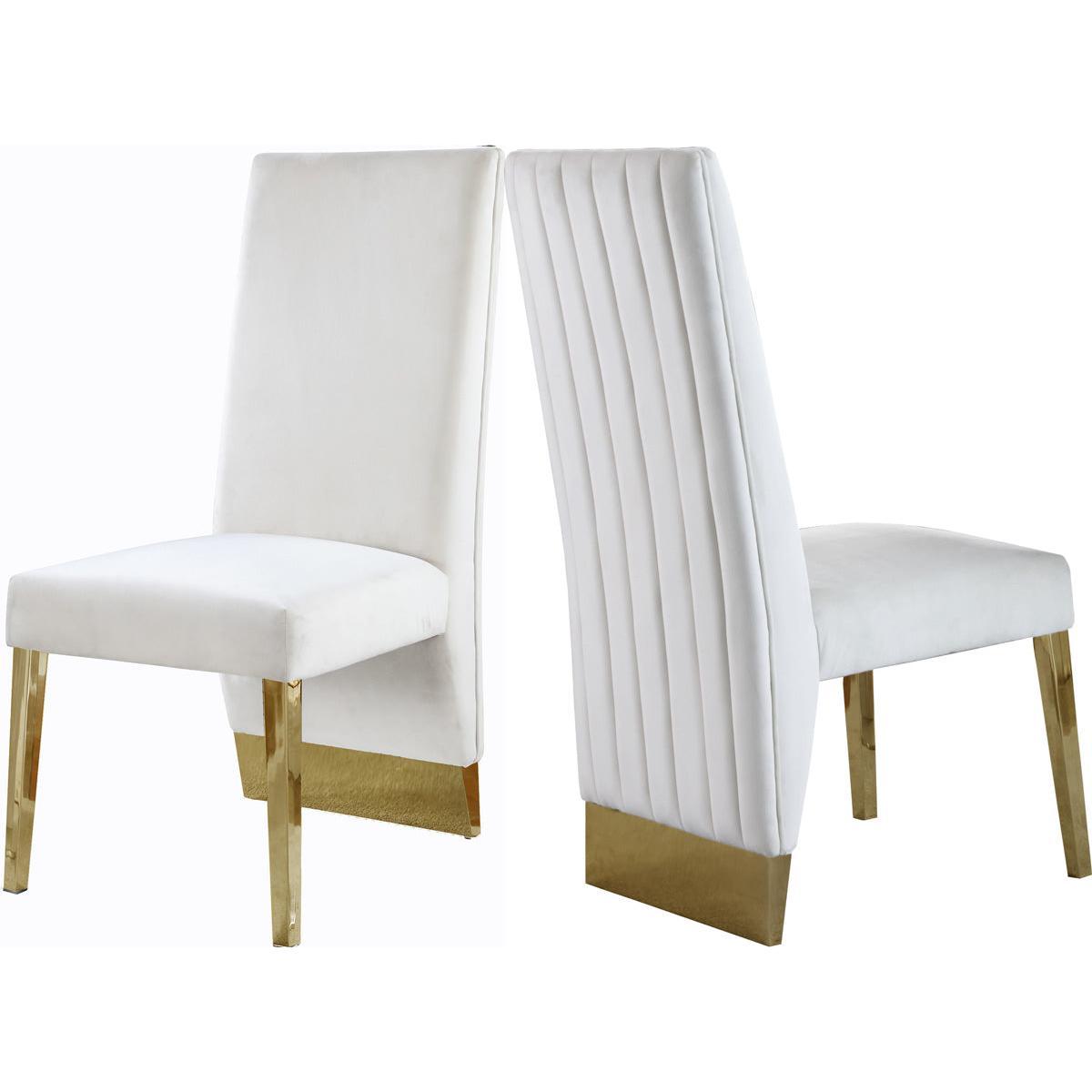 Meridian Furniture Porsha Cream Velvet Dining ChairMeridian Furniture - Dining Chair - Minimal And Modern - 1