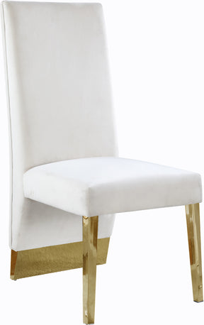 Meridian Furniture Porsha Cream Velvet Dining Chair - Set of 2