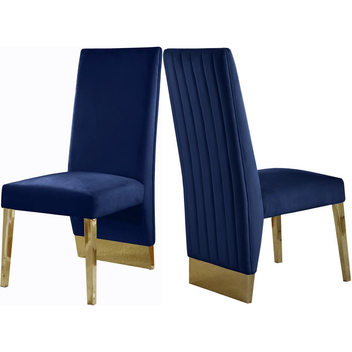 Meridian Furniture Porsha Navy Velvet Dining ChairMeridian Furniture - Dining Chair - Minimal And Modern - 1