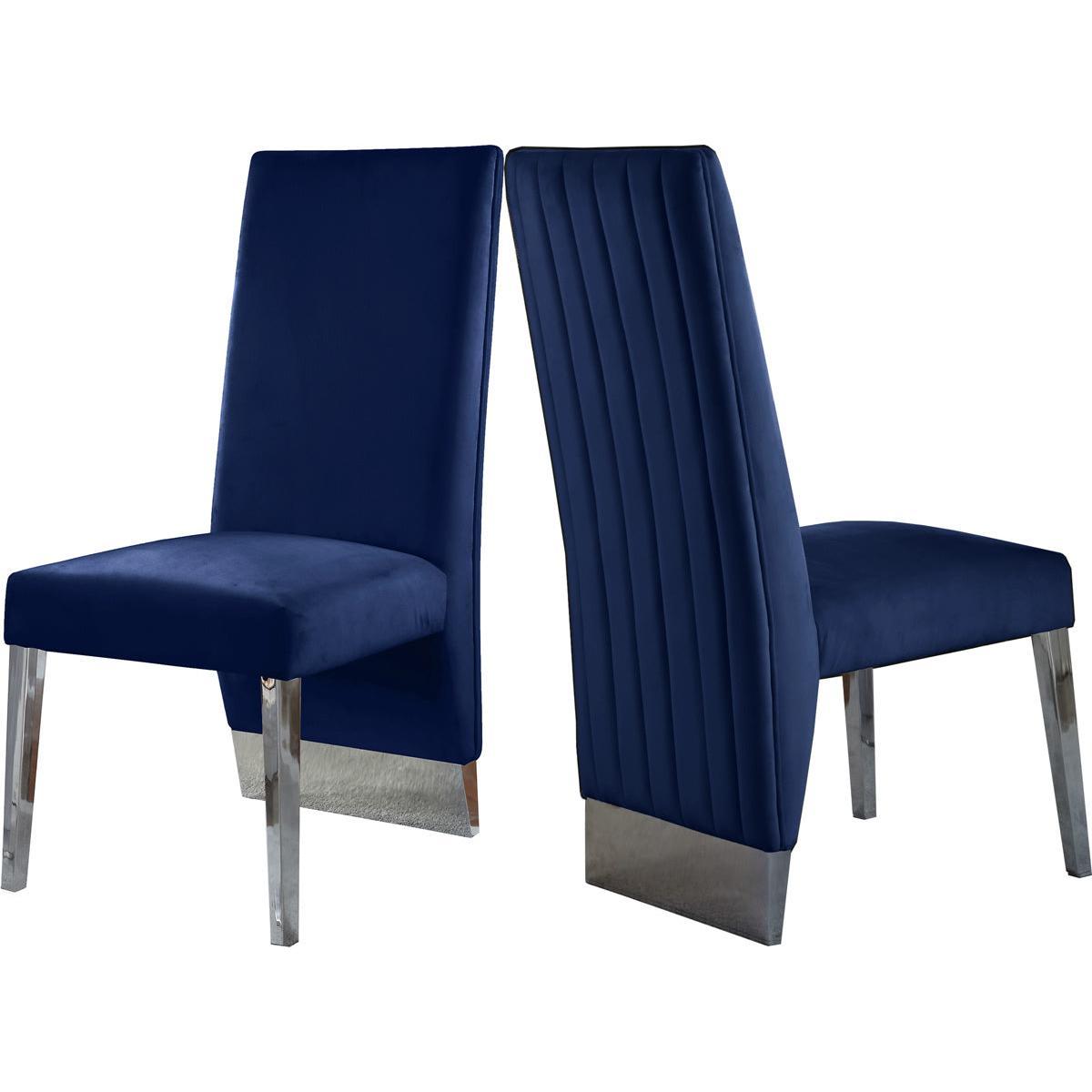 Meridian Furniture Porsha Navy Velvet Dining ChairMeridian Furniture - Dining Chair - Minimal And Modern - 1