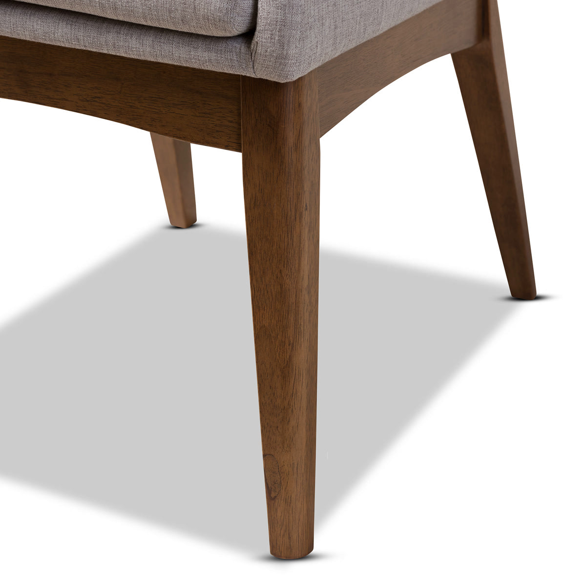 Baxton Studio Nexus Mid-Century Modern Walnut Wood Finishing Greyish Beige Fabric Dining Side Chair (Set of 2) Baxton Studio-dining chair-Minimal And Modern - 5