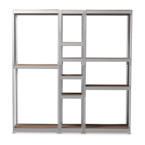 Baxton Studio Gavin Modern and Contemporary White Metal 10-Shelf Closet Storage Racking Organizer