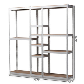Baxton Studio Gavin Modern and Contemporary White Metal 10-Shelf Closet Storage Racking Organizer