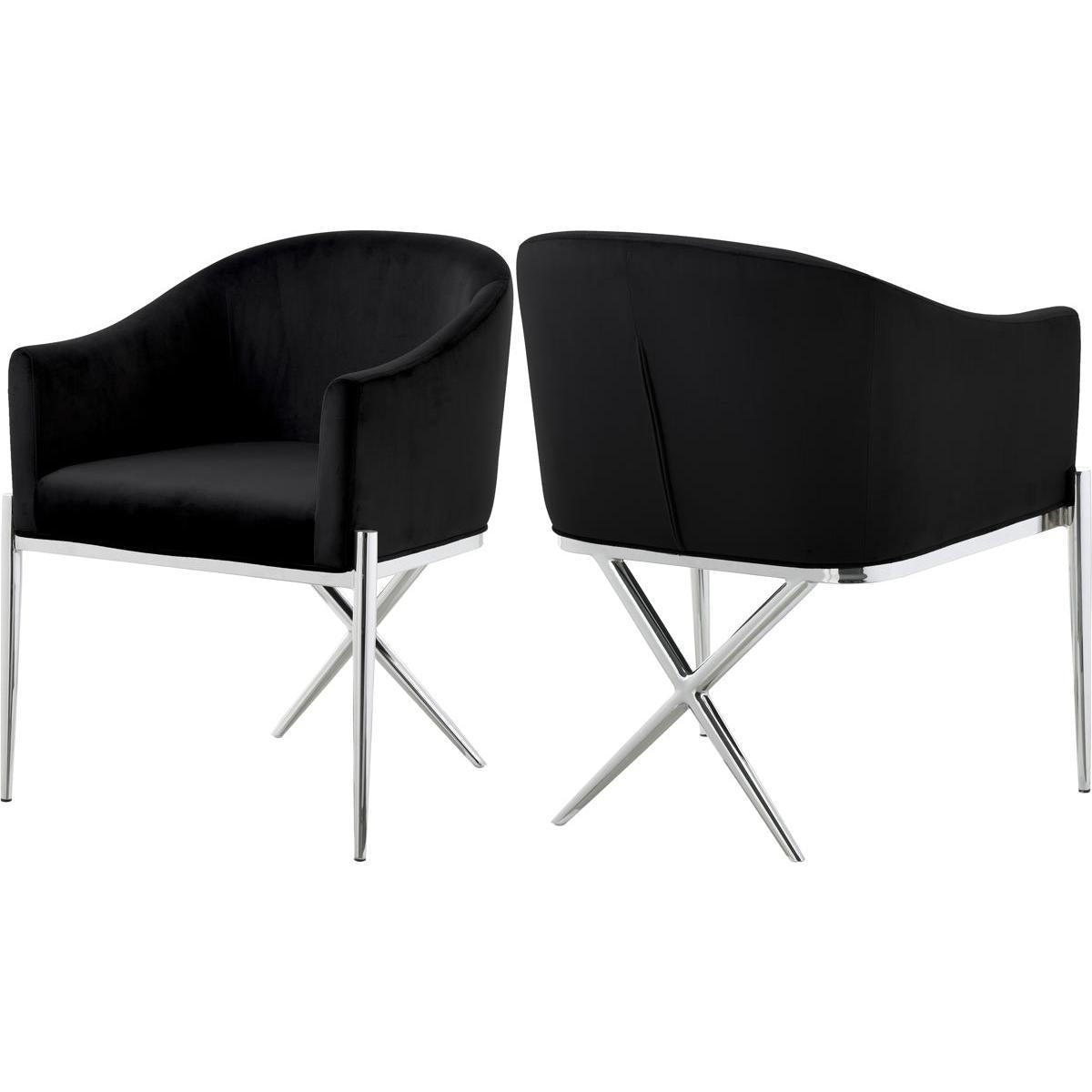 Meridian Furniture Xavier Black Velvet Dining ChairMeridian Furniture - Dining Chair - Minimal And Modern - 1