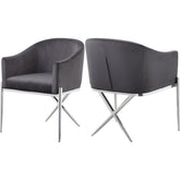 Meridian Furniture Xavier Grey Velvet Dining ChairMeridian Furniture - Dining Chair - Minimal And Modern - 1
