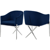 Meridian Furniture Xavier Navy Velvet Dining ChairMeridian Furniture - Dining Chair - Minimal And Modern - 1