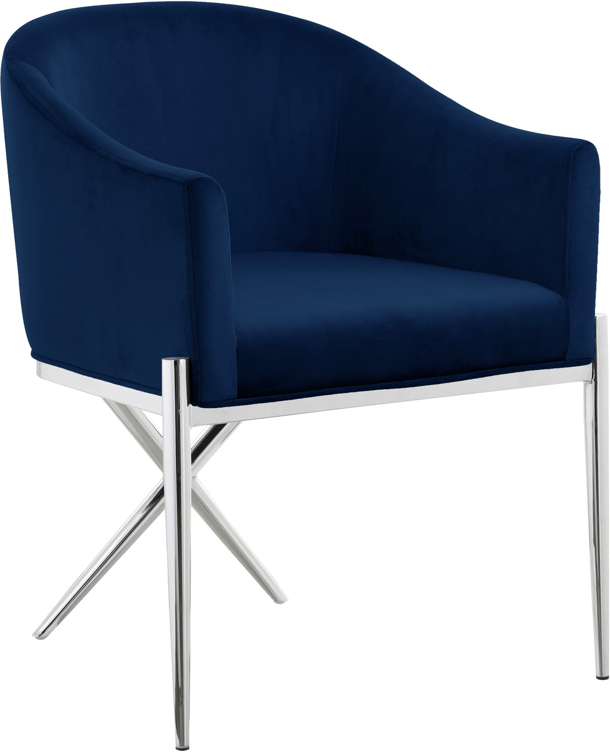 Meridian Furniture Xavier Navy Velvet Dining Chair