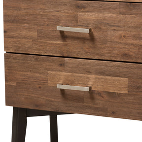 Baxton Studio Selena Mid-Century Modern Brown Wood 4-Drawer Dresser Baxton Studio-Dresser-Minimal And Modern - 6