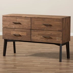 Baxton Studio Selena Mid-Century Modern Brown Wood 4-Drawer Dresser Baxton Studio-Dresser-Minimal And Modern - 10